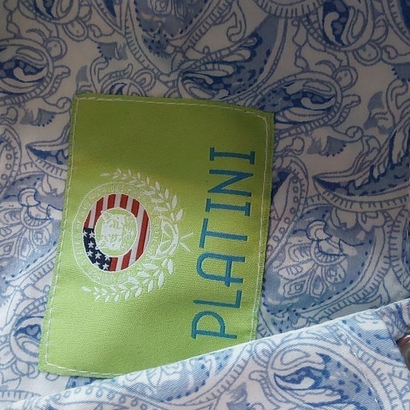 Platini- Mens Roper Western Shirt Blue & White Paisley Snap Button Down Sz.XL - Picture 10 of 11